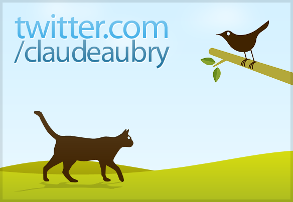 Le chat de mon logo découvre twitter